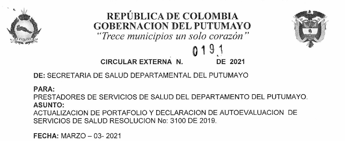 Circular actualización de portafolio y autoevaluación 3100