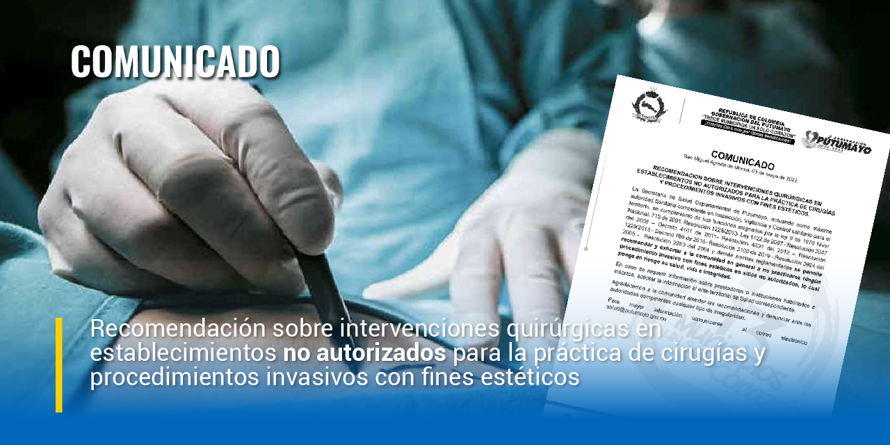 RECOMENDACION sobre cirugías y Procedimientos estéticos.