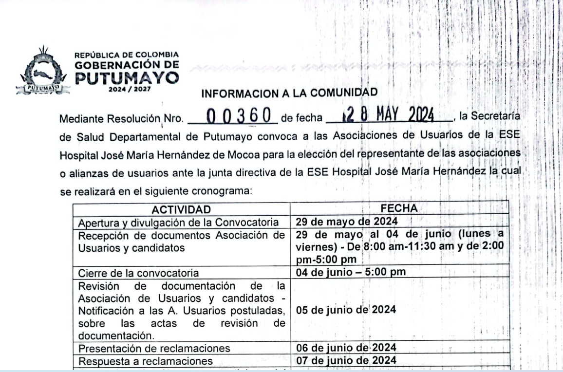 Comunicado 00360 del 28 de mayo de 2024